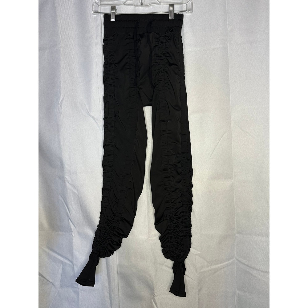 Agogie Wearable Resistance Black Ruched Leggings Pants S 22x33 Y2K Activewear
